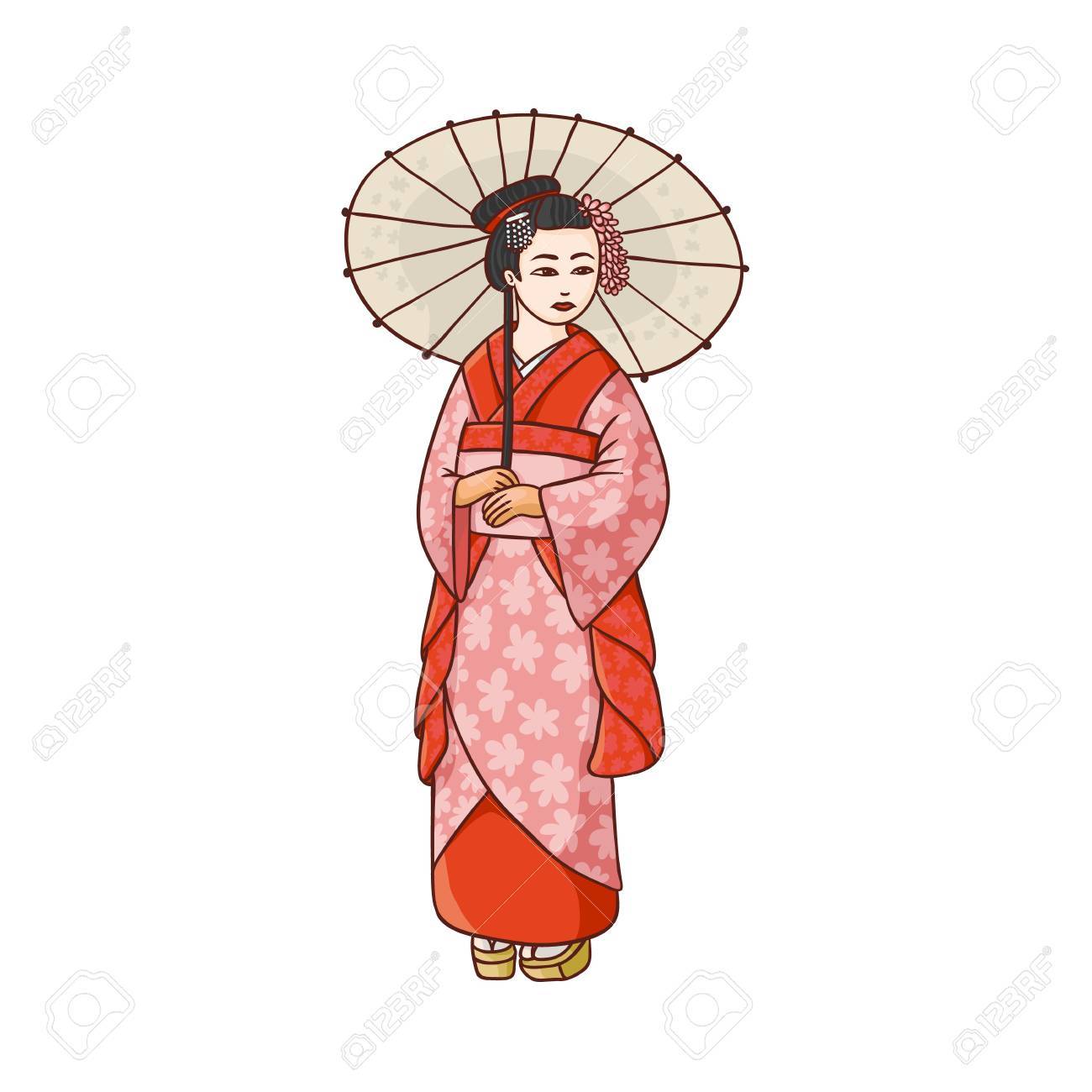 geisha girl cartoon