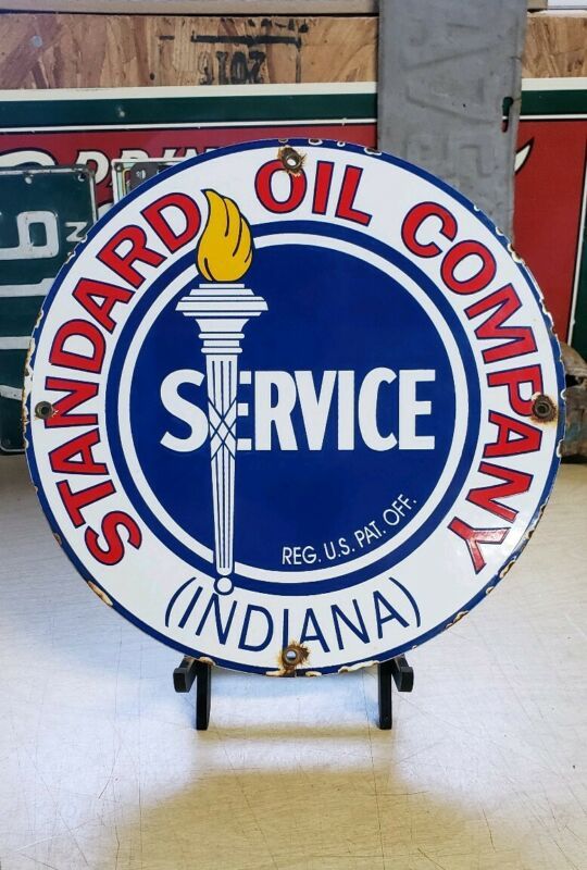 and standard signs oil amoco vintage