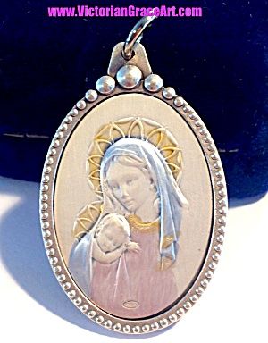 mary italian virgin cameo necklace