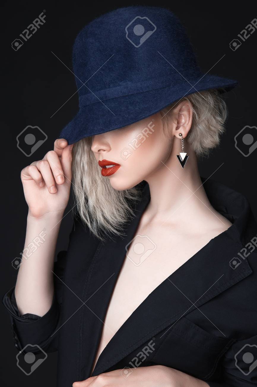 sexy hat women with on