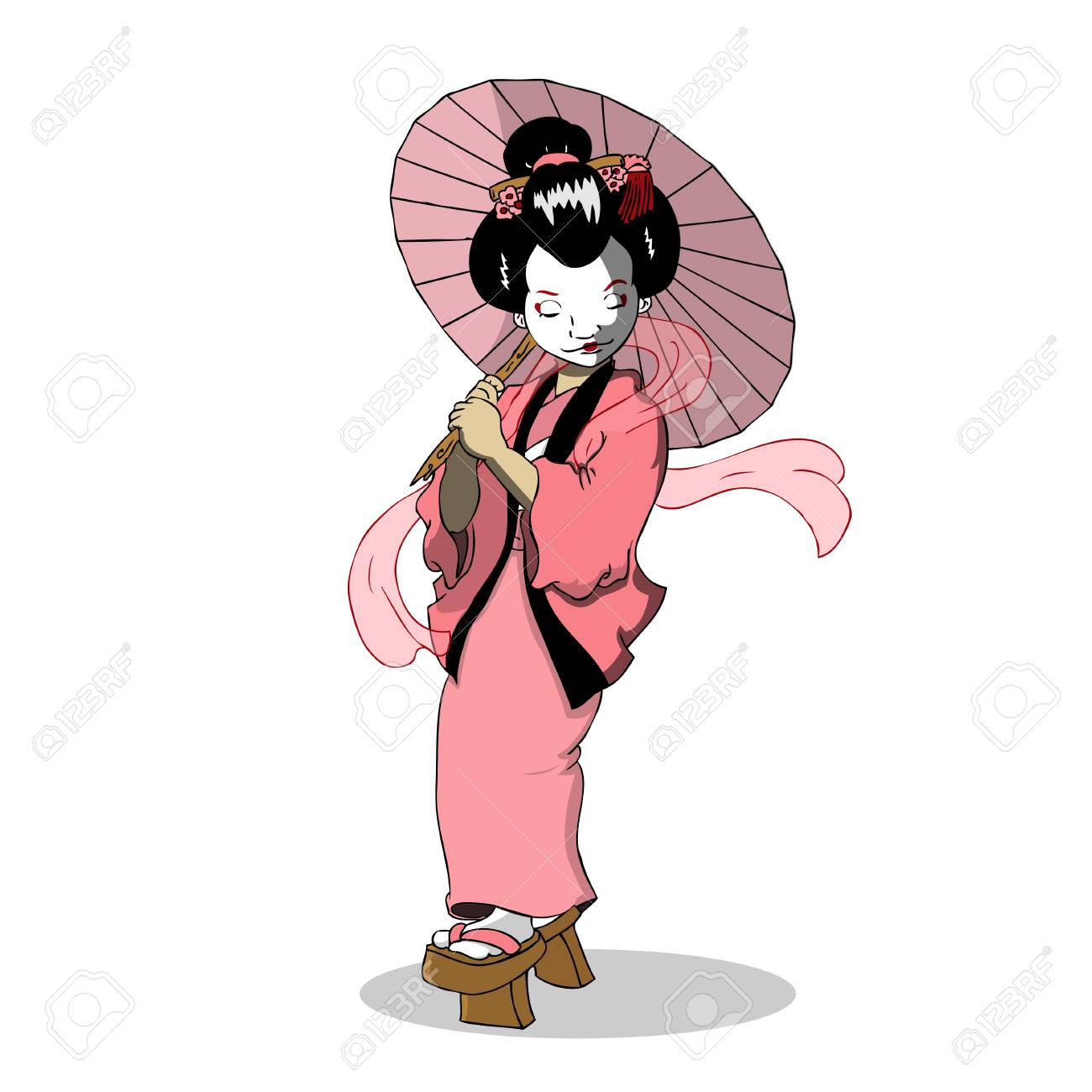 geisha girl cartoon