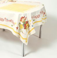 birthday happy tablecloth vintage